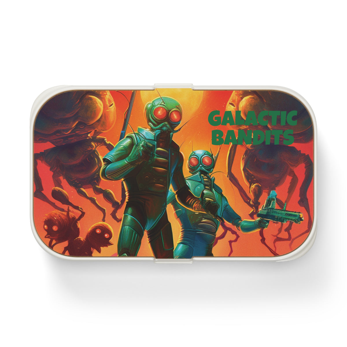 Galactic Bandits Retro Comic Alien Bento Lunch Box