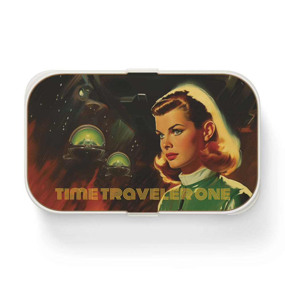 Time Traveler One Retro UFO Poster Bento Lunch Box-welovescifi.net