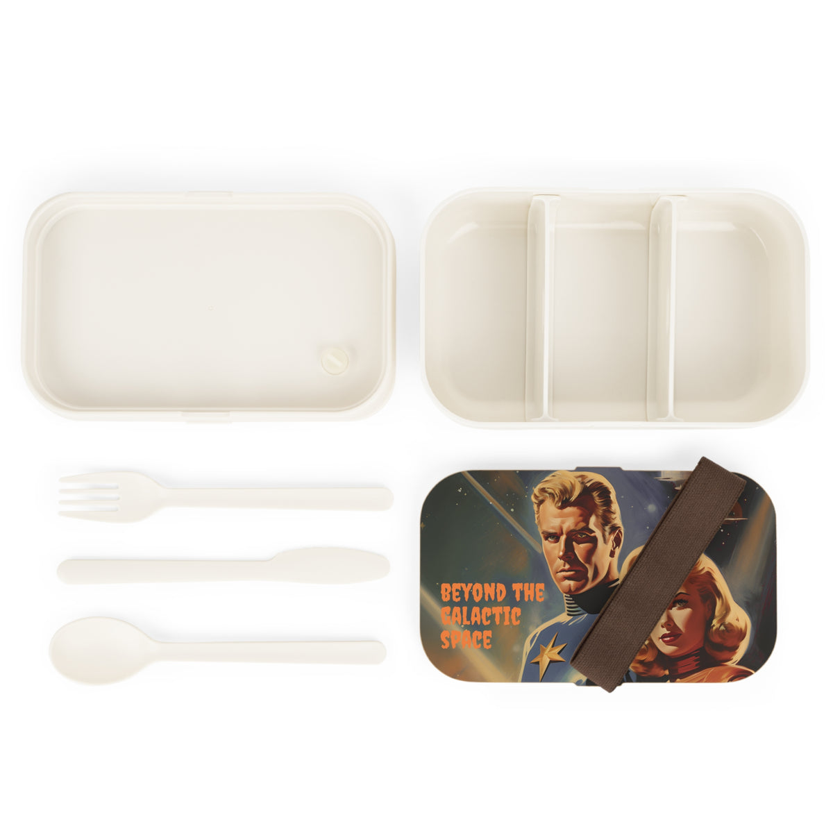 Beyond The Galactic Space Retro UFO Poster Bento Lunch Box