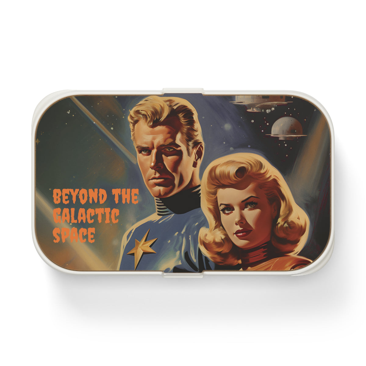 Beyond The Galactic Space Retro UFO Poster Bento Lunch Box