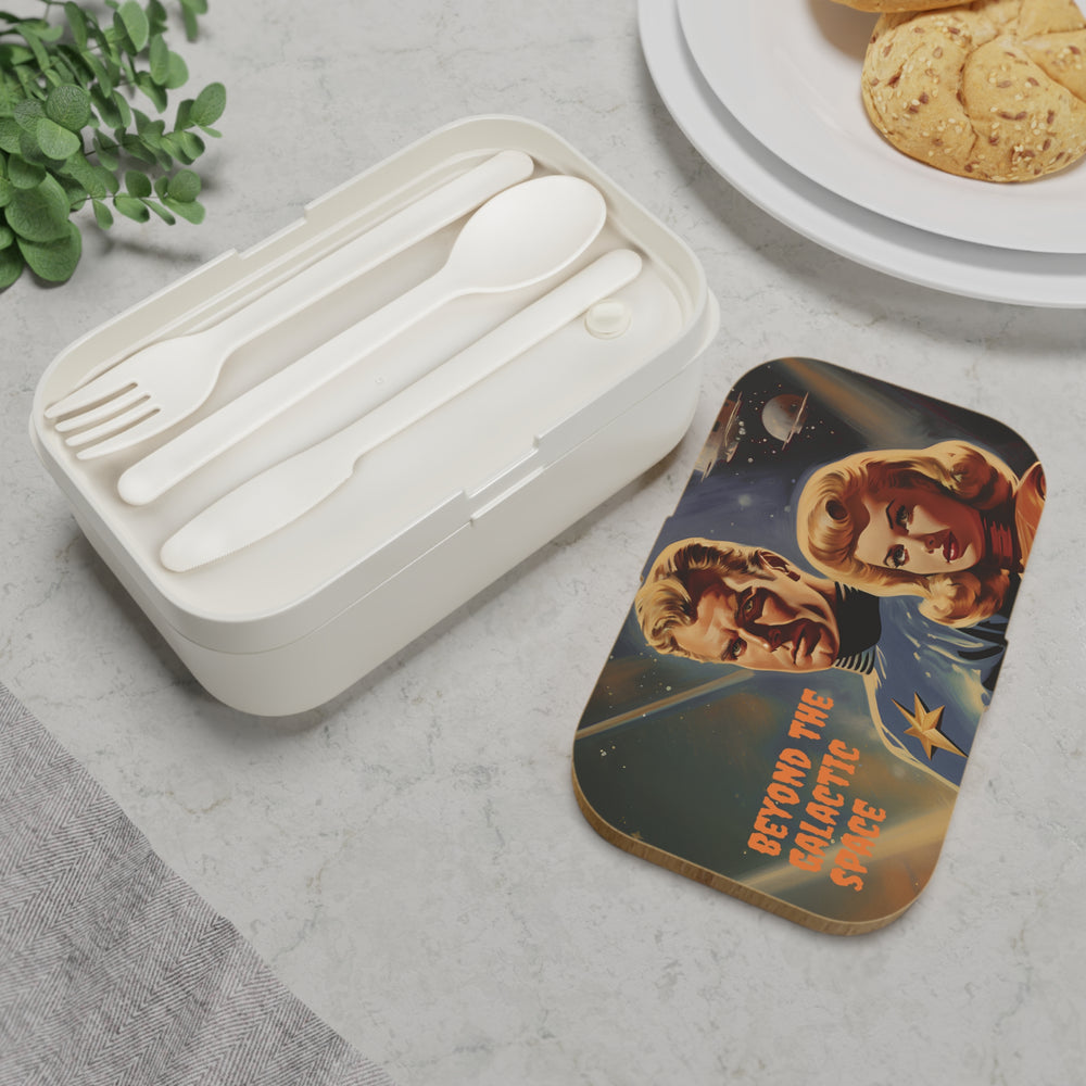 Beyond The Galactic Space Retro UFO Poster Bento Lunch Box