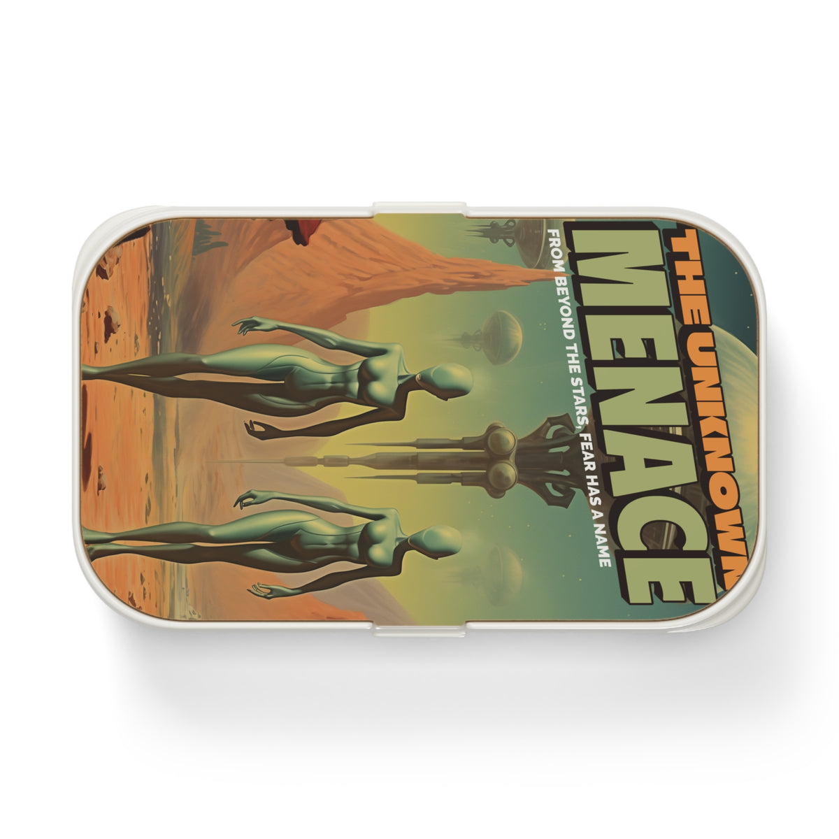 The Unknown Menace Retro UFO Poster Bento Lunch Box-welovescifi.net